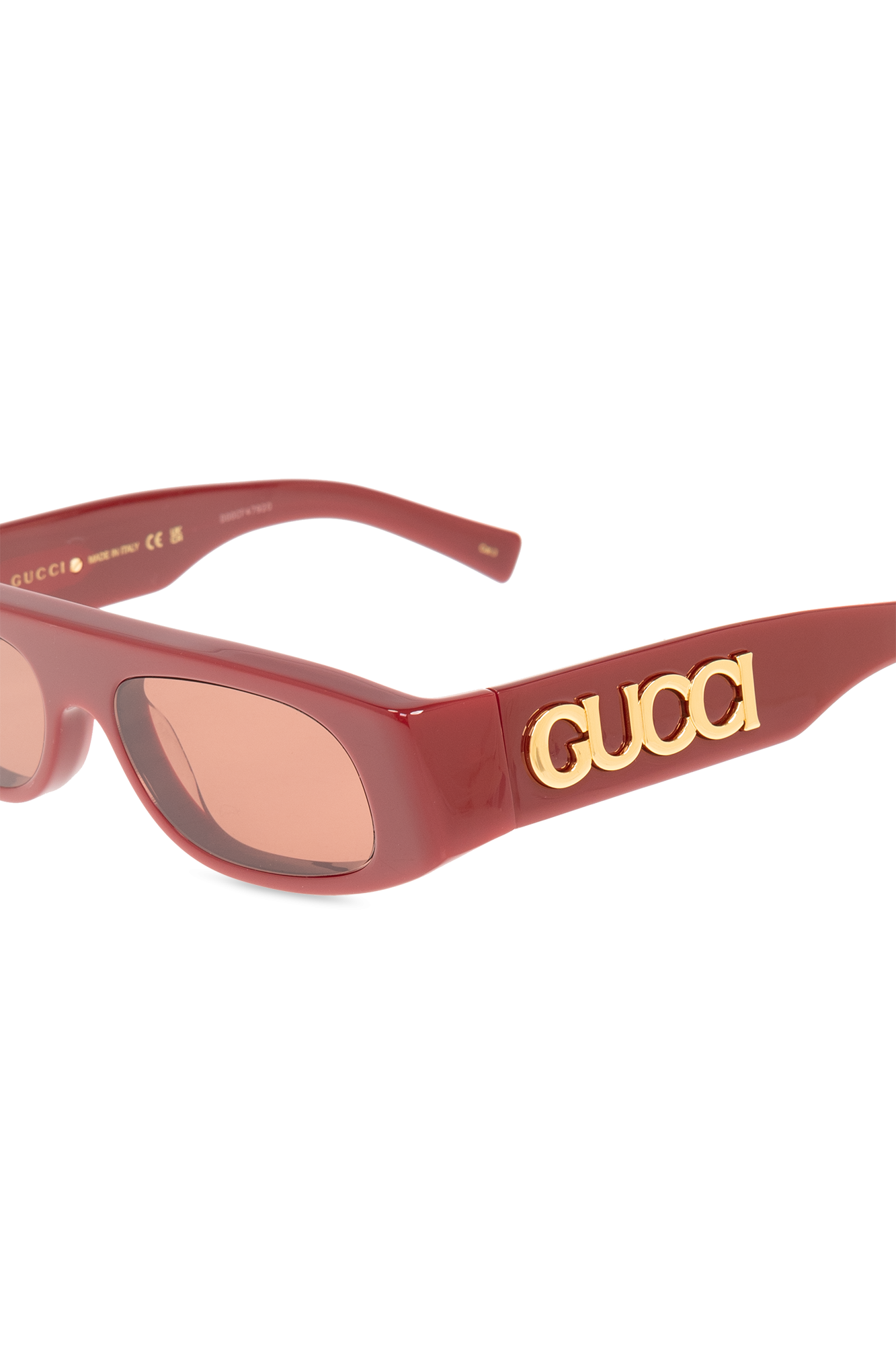 Gucci - Crystal Striped Square Sunglasses - Burgundy - Gucci